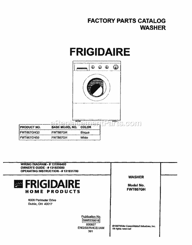 Frigidaire FWT867GHQ0 Residential Washer Page C Diagram