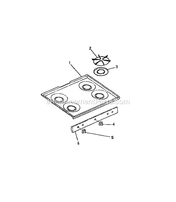 Frigidaire G24PCL1 Freestanding, Gas Gas Range Cooktop Diagram