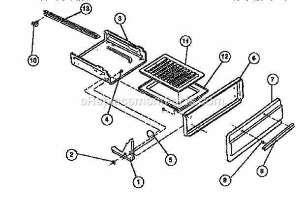 Frigidaire G30NW4 Freestanding, Gas Gas Range Drawer Diagram