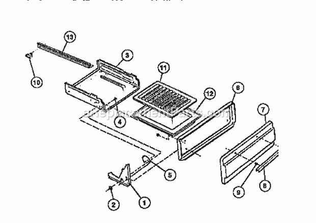 Frigidaire G32BNW1 Freestanding, Gas Gas Range Drawer Diagram