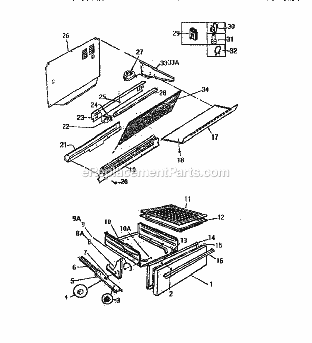 Frigidaire GC932EXD0 Wwh(V1) / Gas Range Splasher & Lower Drawer Diagram