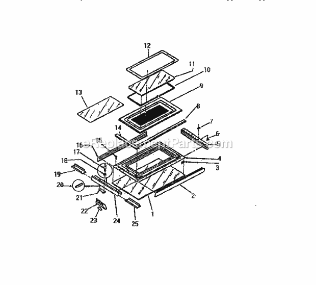 Frigidaire GC932EXF0 Wwh(V6) / Gas Range Upper Door Diagram