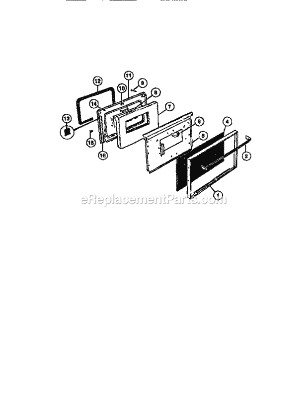 Frigidaire GCG34BNL1 Freestanding, Gas Gas Range Oven Door, Panels Diagram