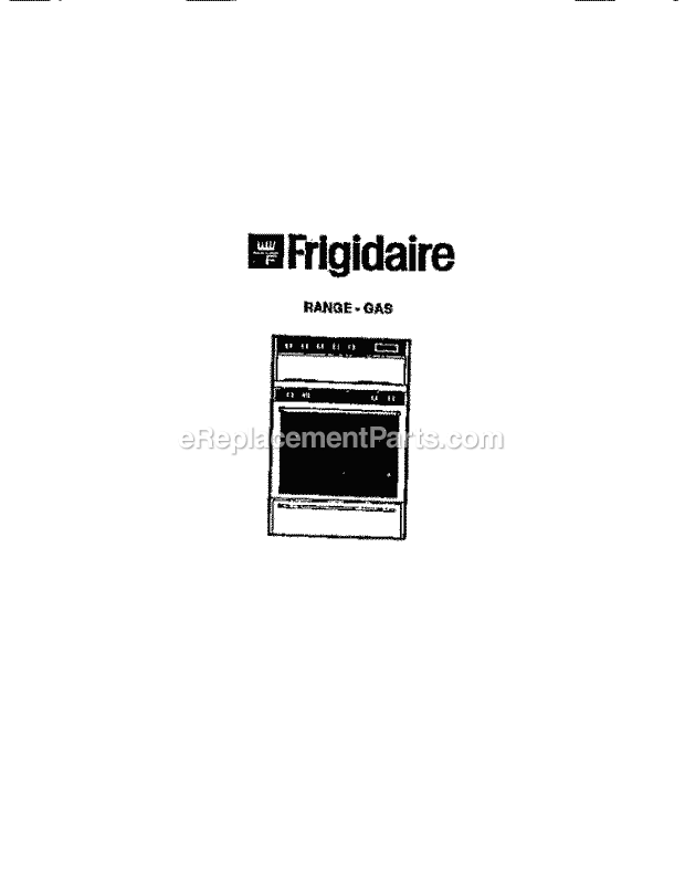 Frigidaire GCG34BNL5 Freestanding, Gas Gas Range Page E Diagram