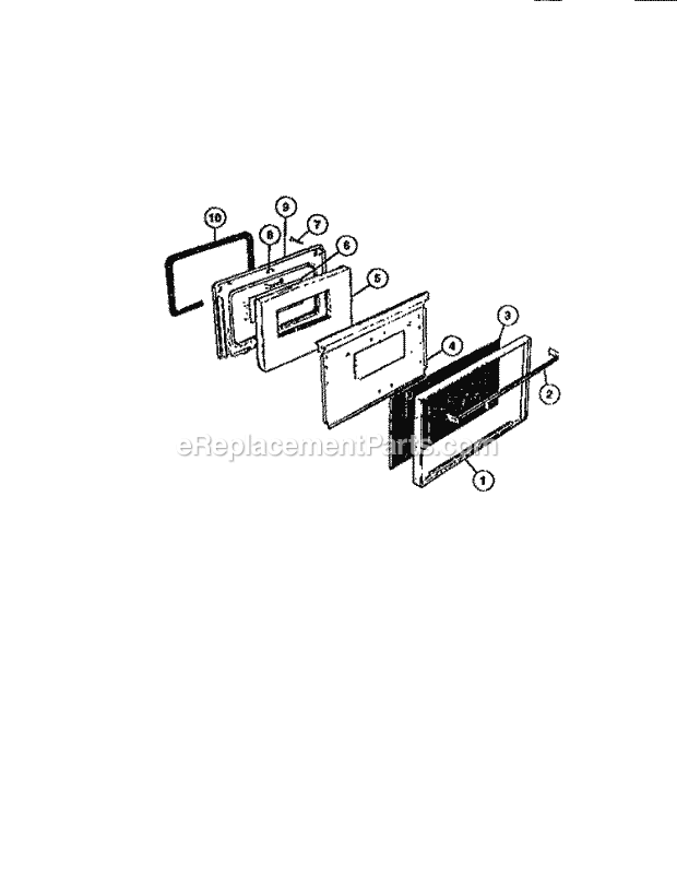 Frigidaire GCG34BNL5 Freestanding, Gas Gas Range Oven Door, Panels Diagram