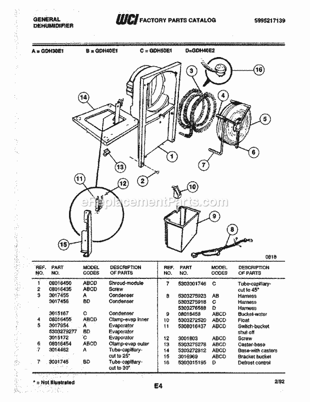 Frigidaire GDH40E1 Condenser Diagram