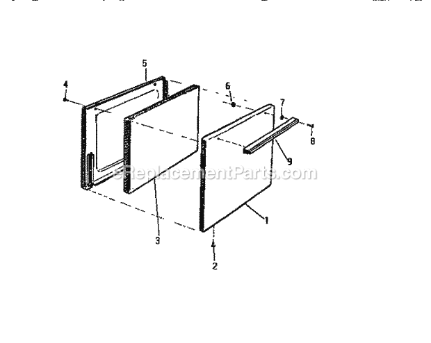 Frigidaire GF300HXW2 Wwh(V15) / Free Standing Gas Range Door Diagram