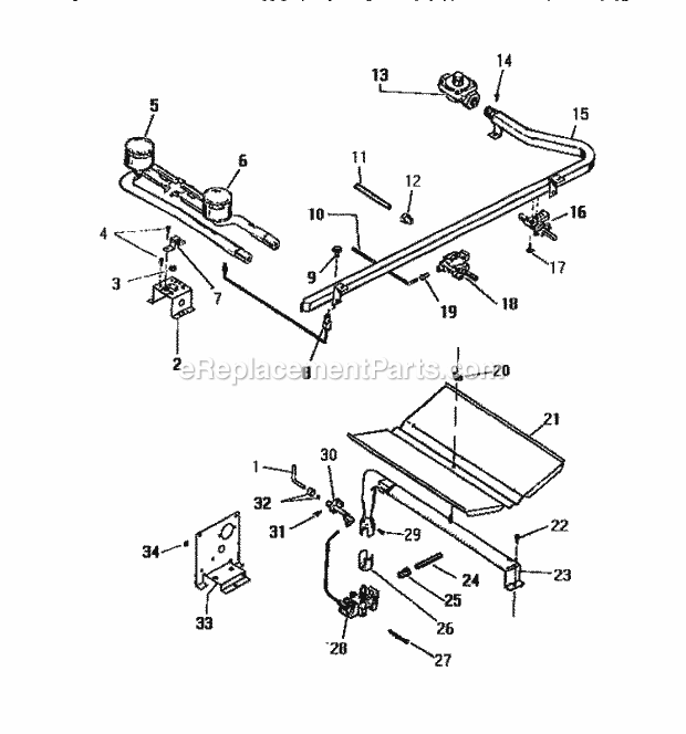 Frigidaire GF410HXD0 Wwh(V1) / Free Standing Gas Range Burner Assembly Diagram