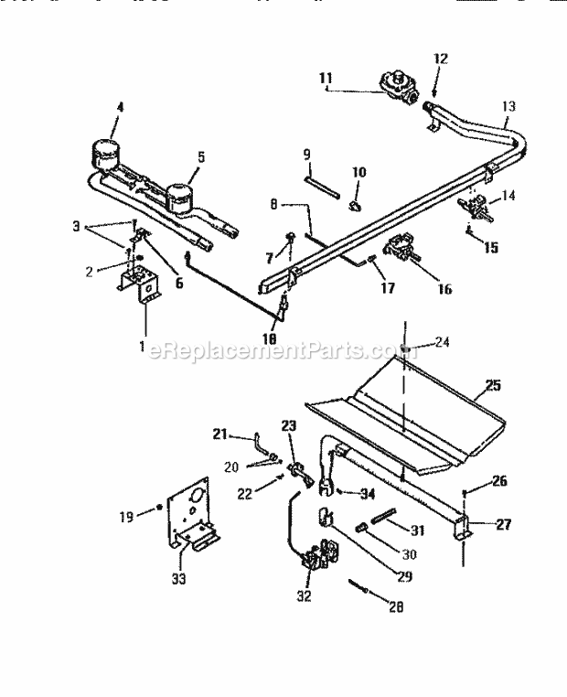 Frigidaire GF470HXH1 Wwh(V7) / Gas Range Burner Assembly Diagram