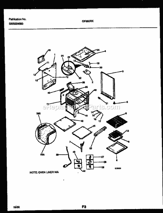 Frigidaire GF680RXW1 Wwh(V1) / Gas Range Body Parts Diagram