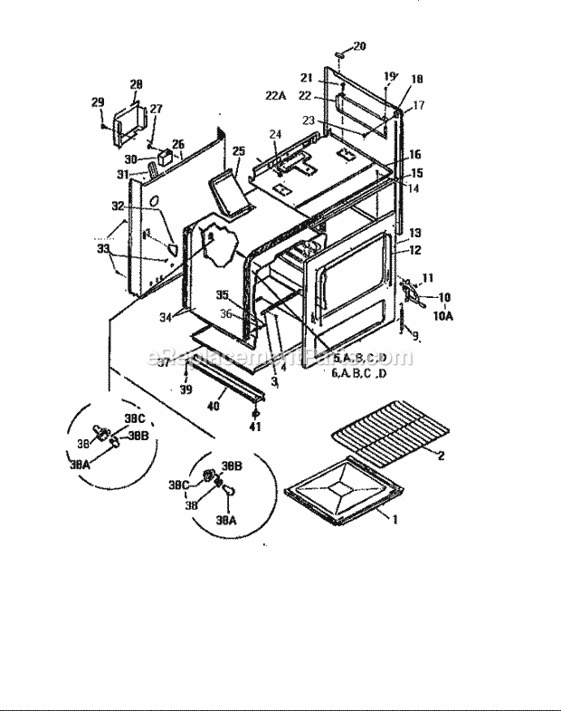 Frigidaire GF710HXD2 Wwh(V3) / Free Standing Gas Range Body Diagram