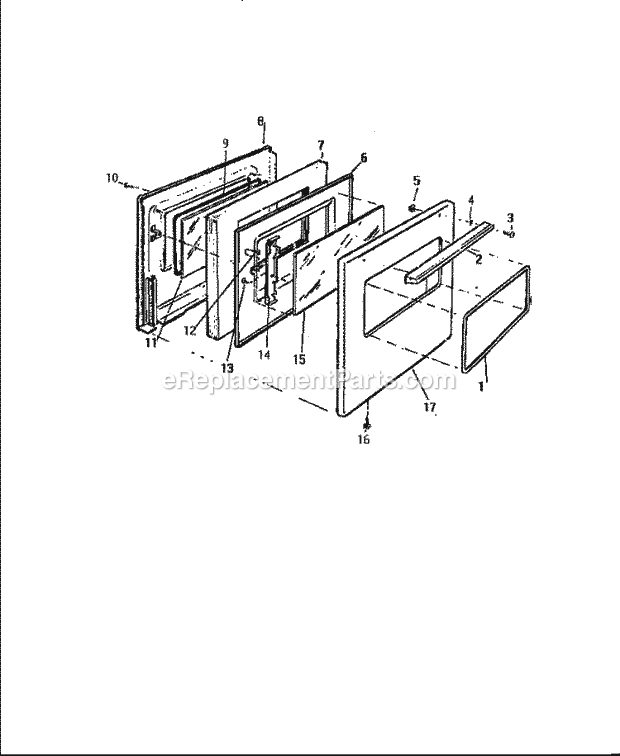 Frigidaire GF710HXF1 Wwh(V5) / Free Standing Gas Range Door, Gf710h Diagram