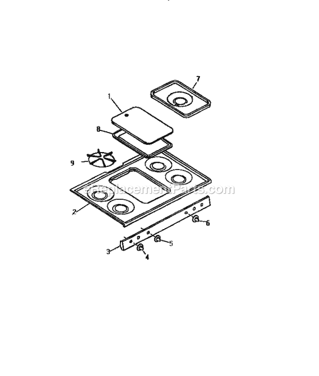 Frigidaire GF716HXV0 Wwh(V10) / Gas Range Top, Control Panel Diagram