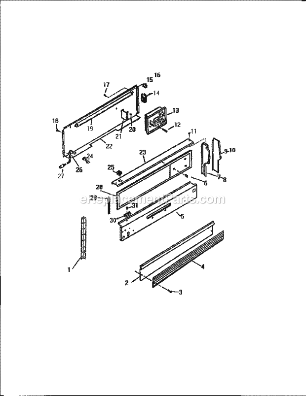 Frigidaire GF780HXH1 Wwh(V8) / Free Standing Gas Range Backguard, Gf980h Diagram