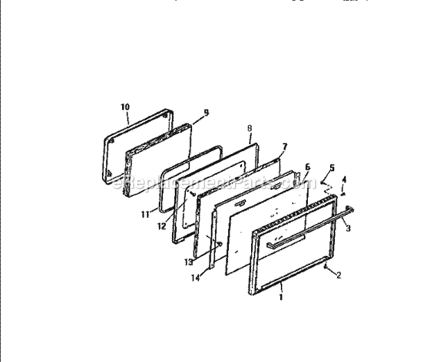 Frigidaire GF780HXH2 Wwh(V9) / Free Standing Gas Range Door Diagram