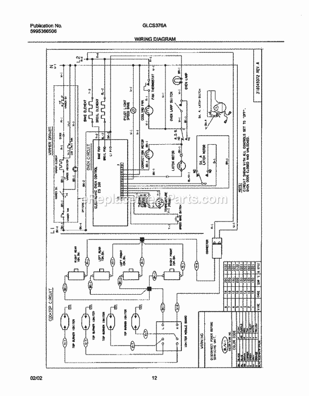 Frigidaire GLCS376ABC Slide-In, Electric Gas Combo Dual Fuel Range Page G Diagram