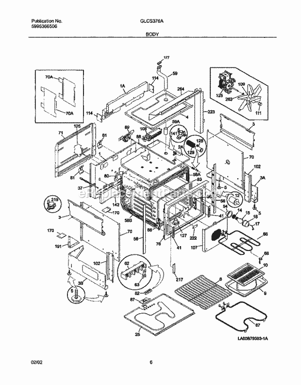 Frigidaire GLCS376ASC Slide-In, Electric Gas Combo Dual Fuel Range Body Diagram