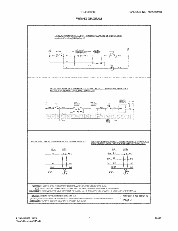 Frigidaire GLEC36S8EQ1 Range Page E Diagram