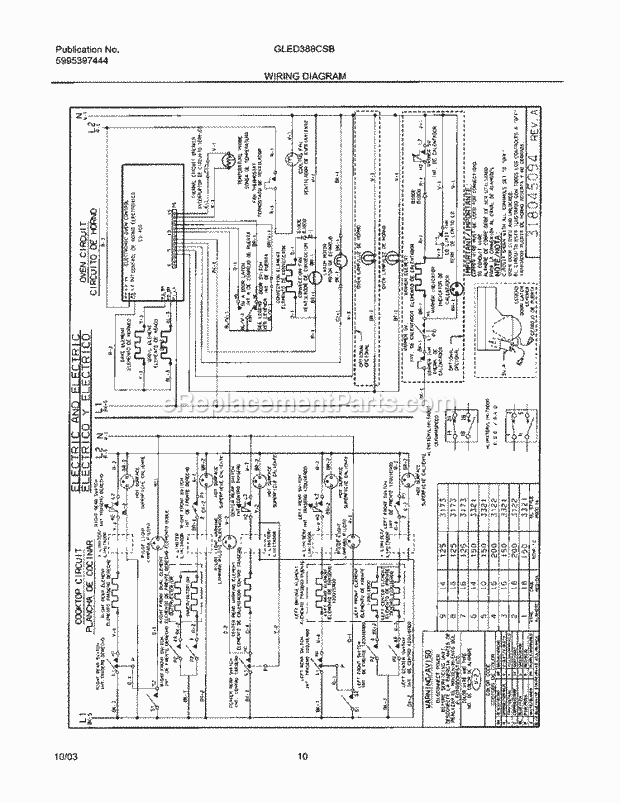 Frigidaire GLED388CSB Drop-In, Electric Electric Range Page F Diagram