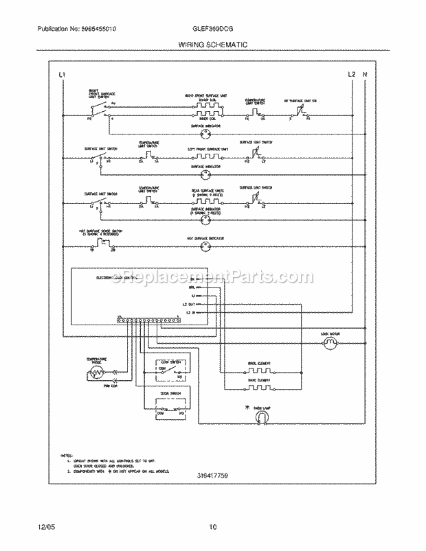 Frigidaire GLEF369DCG Freestanding, Electric Electric Range Page G Diagram