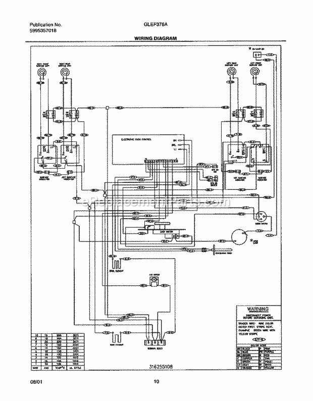 Frigidaire GLEF376AQA Freestanding, Electric Electric Range Page F Diagram