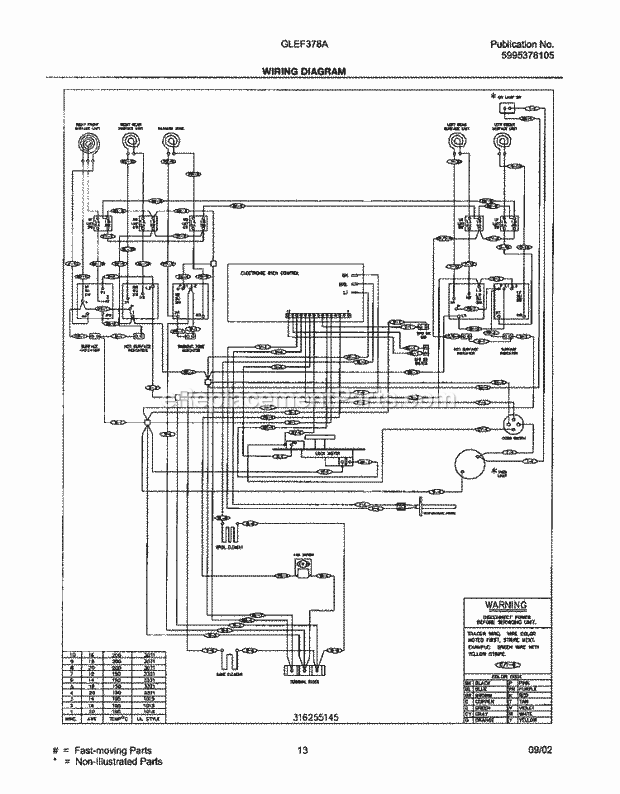 Frigidaire GLEF378AQF Freestanding, Electric Electric Range Page F Diagram