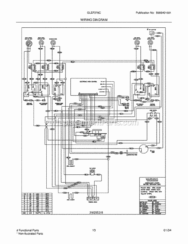 Frigidaire GLEF378CSD Freestanding, Electric Electric Range Page F Diagram