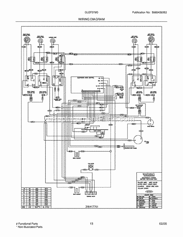 Frigidaire GLEF379DSD Freestanding, Electric Electric Range Page F Diagram