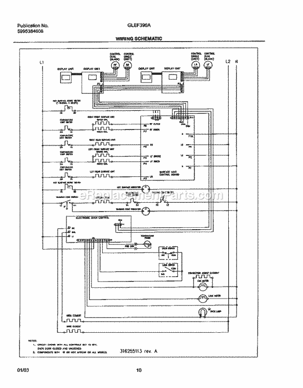 Frigidaire GLEF396AQD Freestanding, Electric Electric Range Page G Diagram