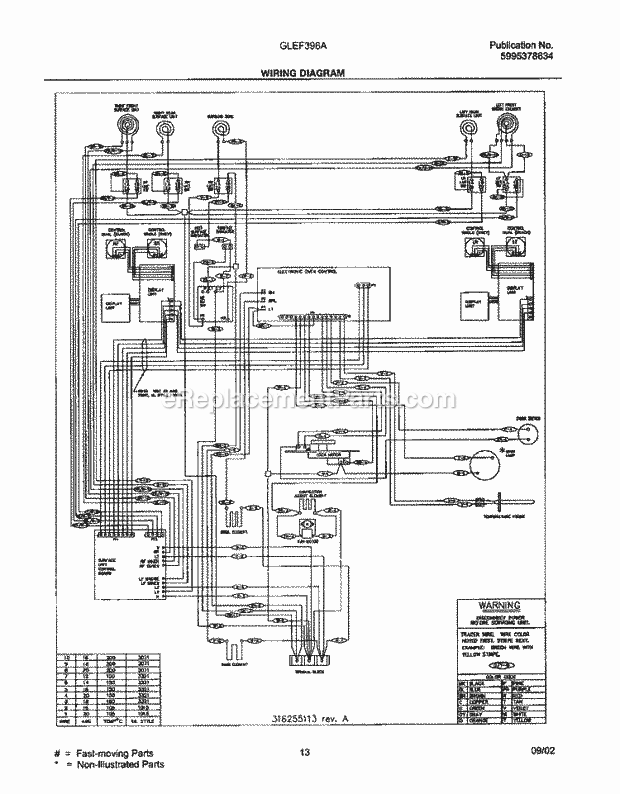 Frigidaire GLEF396ASC Freestanding, Electric Electric Range Page F Diagram