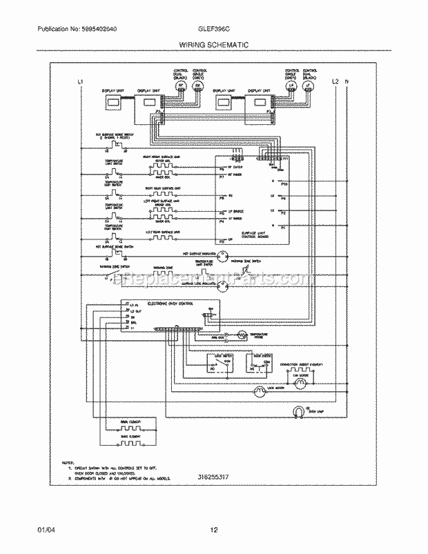 Frigidaire GLEF396CQD Freestanding, Electric Electric Range Page G Diagram