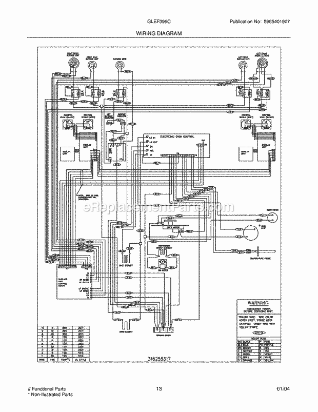 Frigidaire GLEF396CSC Freestanding, Electric Electric Range Page F Diagram