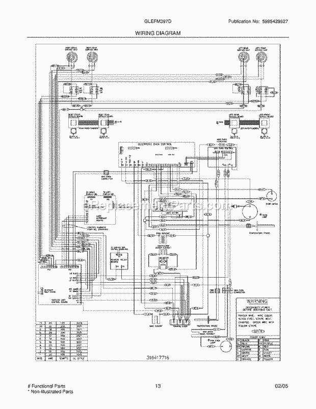Frigidaire GLEFM397DSB Freestanding, Electric Electric Range Page F Diagram