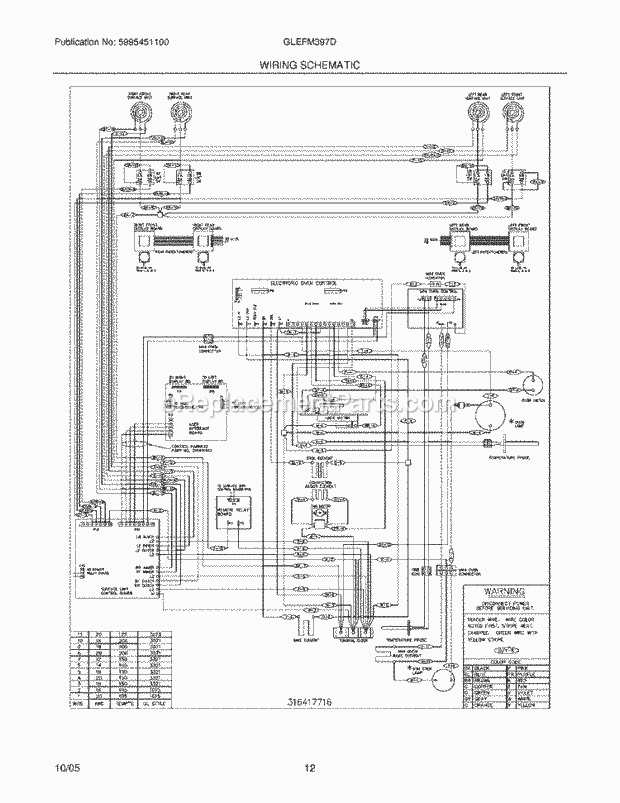 Frigidaire GLEFM397DSD Freestanding, Electric Electric Range Page G Diagram