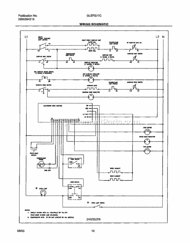 Frigidaire GLEFS77CBB Freestanding, Electric Electric Range Page G Diagram