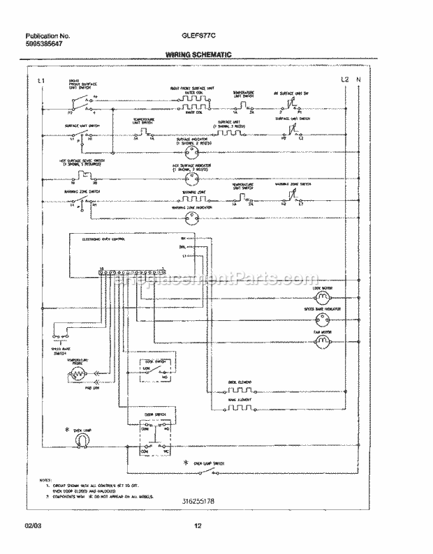 Frigidaire GLEFS77CQA Freestanding, Electric Electric Range Page G Diagram