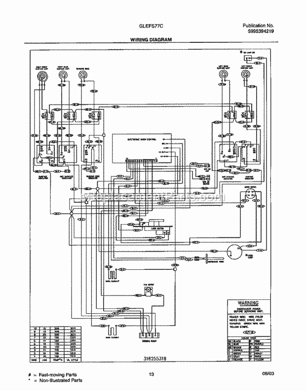 Frigidaire GLEFS77CQB Freestanding, Electric Electric Range Page F Diagram