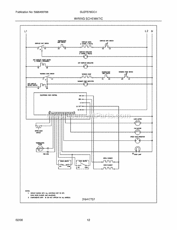 Frigidaire GLEFS79DCH Freestanding, Electric Electric Range Page G Diagram