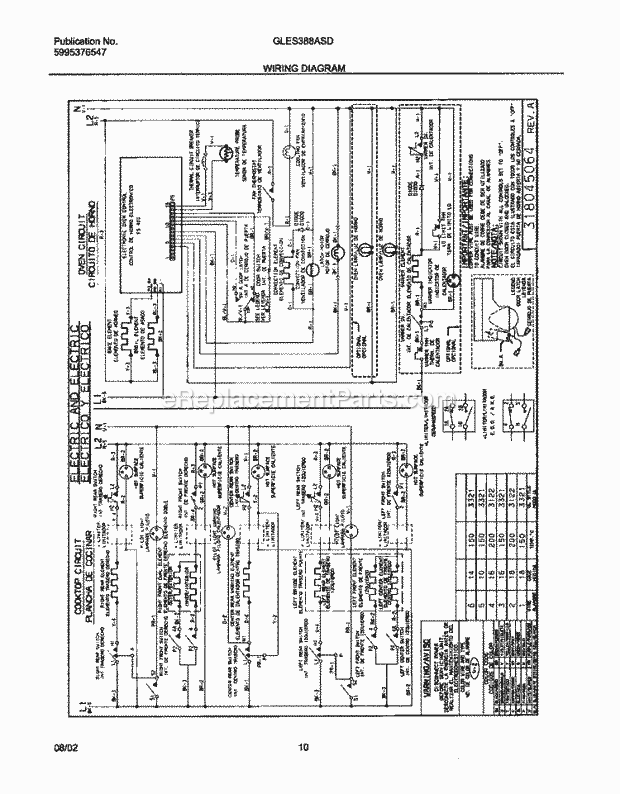 Frigidaire GLES388ASD Slide-In, Electric Electric Range Page F Diagram