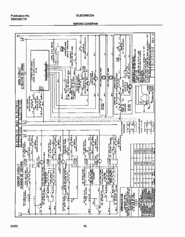 Frigidaire GLES388CSA Slide-In, Electric Electric Range Page F Diagram