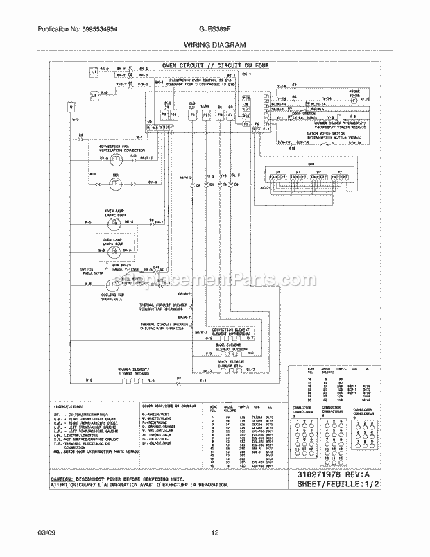 Frigidaire GLES389FBF Range Page G Diagram