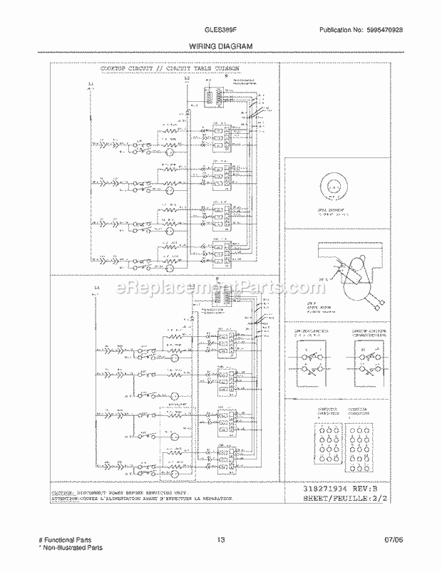 Frigidaire GLES389FQA Slide-In, Electric Electric Range Page G Diagram