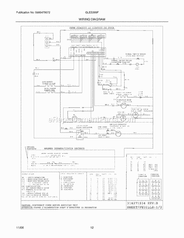 Frigidaire GLES389FQB Slide-In, Electric Electric Range Page F Diagram
