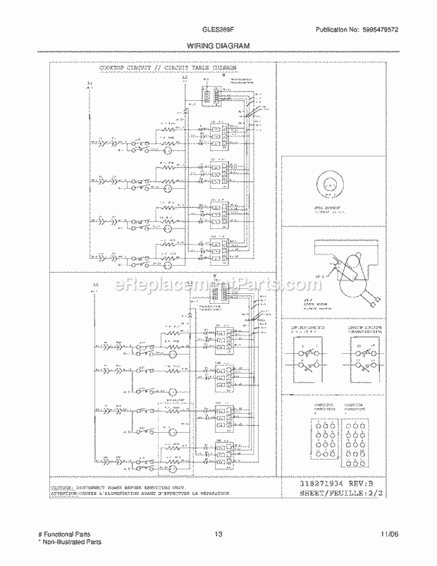 Frigidaire GLES389FQB Slide-In, Electric Electric Range Page G Diagram