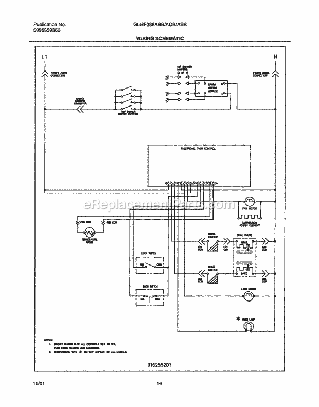 Frigidaire GLGF388ASB Freestanding, Gas Range Page H Diagram