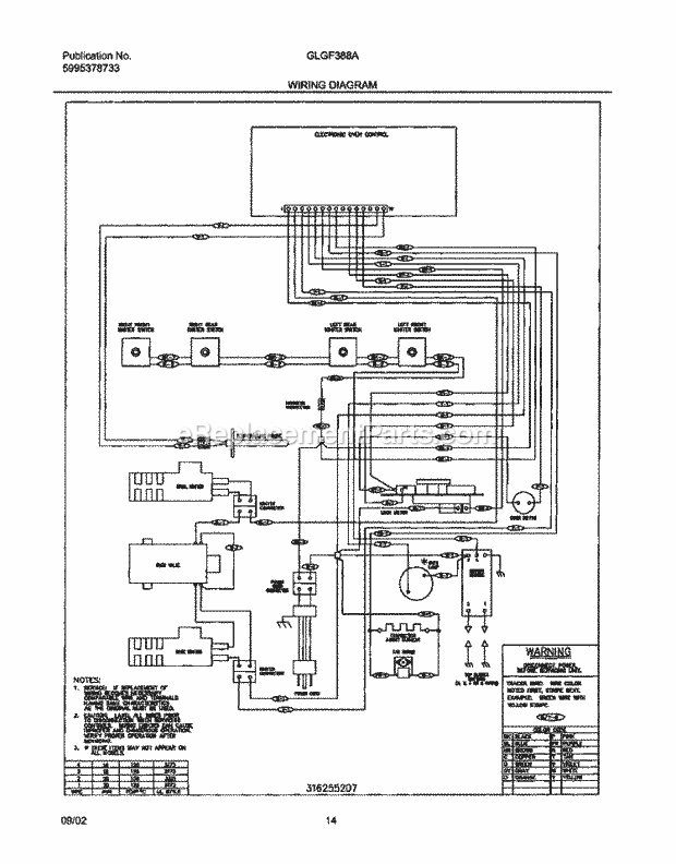 Frigidaire GLGF388ASD Freestanding, Gas Range Page G Diagram