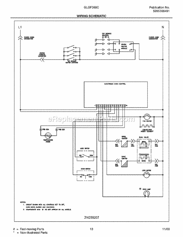 Frigidaire GLGF388CSB Freestanding, Gas Range Page H Diagram