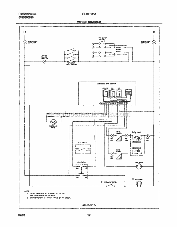 Frigidaire GLGFS66AQC Freestanding, Gas Range Page G Diagram