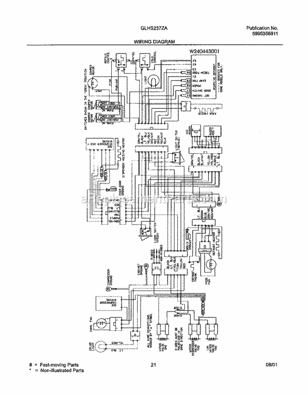 Frigidaire GLHS237ZAQ1 Side-By-Side Refrigerator Page K Diagram