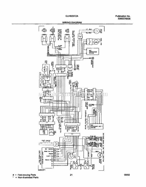 Frigidaire GLHS237ZAQ5 Side-By-Side Refrigerator Page K Diagram